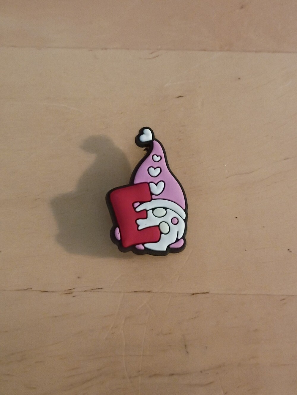 10 for $10 Jibbitz Croc Charms - Gnome Pink Heart Hat w/ Letter E - New